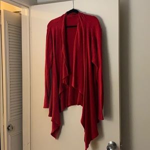Red Crepe Open Front Torrid Cardigan